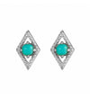 Turquoise Rombo Stud Earrings