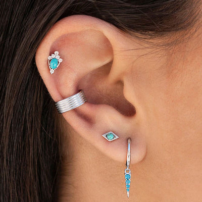 Turquoise Rombo Stud Earrings