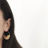 Round Leaf Textured Earrings