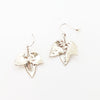 Silver bush leaf earrings