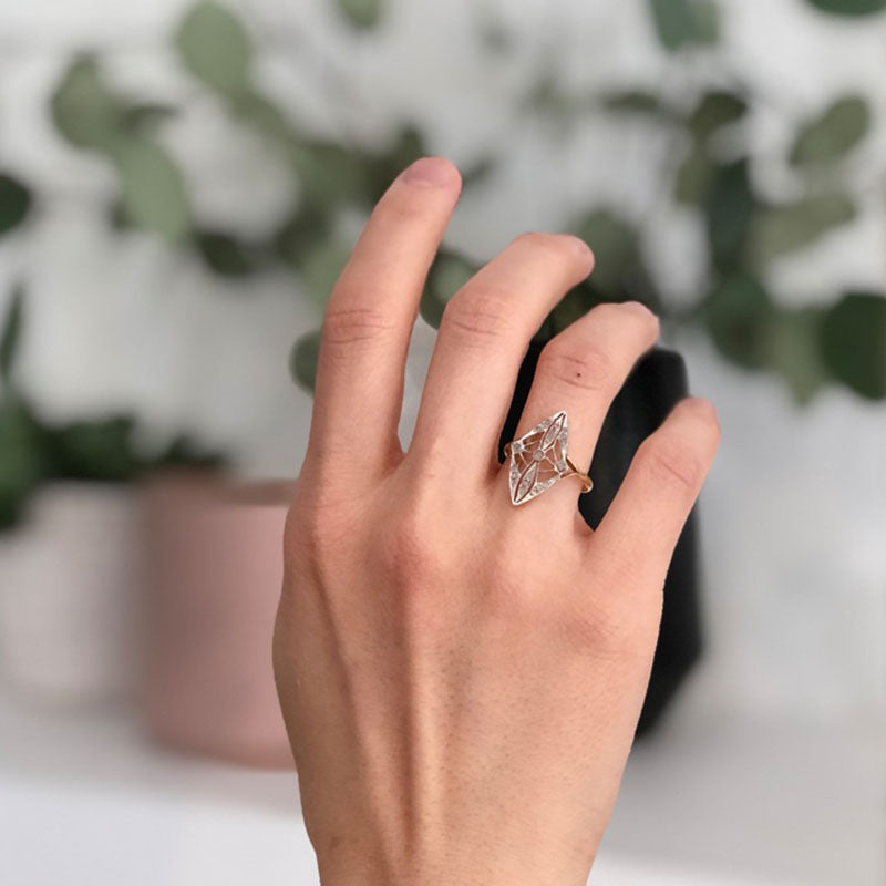 Victorian Antique Vintage Filigree Diamond ring